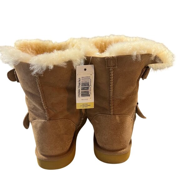 Unbranded Women's Shearling-Lined Suede Boots Size 6 with Buckle - Picture 4 of 7